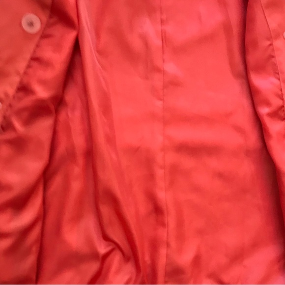 MICHAEL KORS | Coral Double Breasted Trench Rain Coat w/ Tie Belt Size Medium - Picture 8 of 13